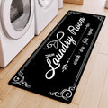 Laundry Room Rug Runner 17.7"x45" Non Slip Black Laundry Rugs Farmhouse Washable Floor Laundry Mats for Laundry Room Mudroom Kitchen Washroom Bathroom Hallway Entryway Area Rugs Decor