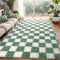 FALARK Soft Area Rugs for Bedroom 6x9 Ft Sage Green and White Fluffy Rug Carpets Shaggy Fuzzy Indoor Modern Plush Rugs for Nursery Kids Girls Boys Room Home Decor