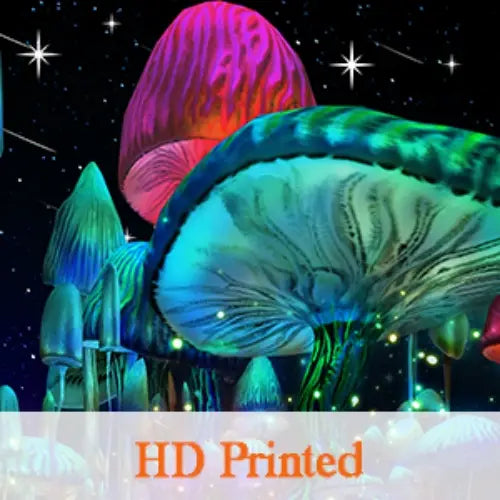 Mushroom Wall Tapestry - Aesthetic Starry Night Decor
