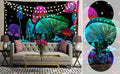 Mushroom Wall Tapestry - Aesthetic Starry Night Decor