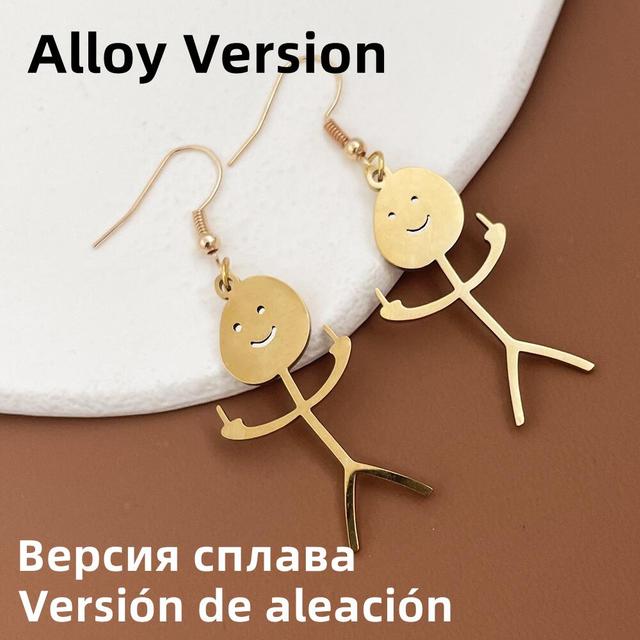 Women's Hip-Hop Stainless Steel Middle Finger Earrings