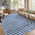 Lahome Modern Area Rugs 8x10，Blue Rugs for Living Room Bedroom Rug 8x10 Under Bed Geometric Abstract Accent Rug Non Slip Soft Easy Clean Non Skid Carpet for Dining Office Dorm(8X10Blue)