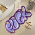 COMBLUE Purple Funky Cute Bathroom Rugs Funny Bath Rugs Mat Non Slip for Bathroom Floor Extra Soft Absorbent Plush Microfiber Cool Rug for Tub Shower Sink Bedroom Machine Washable 34" x 17"