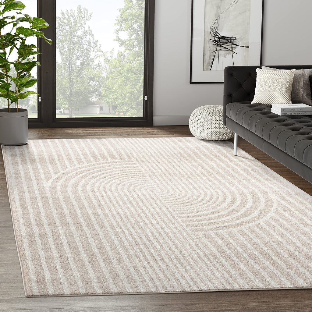 Abani Rugs Nuevo NUE150A Beige Arch Pattern Knot Area Rug (Cream 2 x 3)