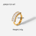 18K Gold-plated Half Ring with Rectangular Zircon