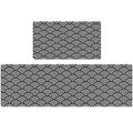 Kitchen Mats for Floor Kitchen Rugs Set of 2 Cushioned Anti Fatigue Kitchen Runner Rugs Absorbent Non Slip Floor Rug Kitchen Home Decor Mat for Kitchen 17 in x 30 in & 17 in x 59 in Fan Shape