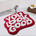 Urtlmaji You Look Good Bath Mat Red Bathroom Rugs Funny Cute Bath Rugs Non Slip Microfiber Plush Preppy Small Cool Shower Rug Washable Absorbent Floor Mat for Bathtub Sink 31”x24”