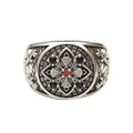 Gothic Military Flower Open Ring for Kids and Adults