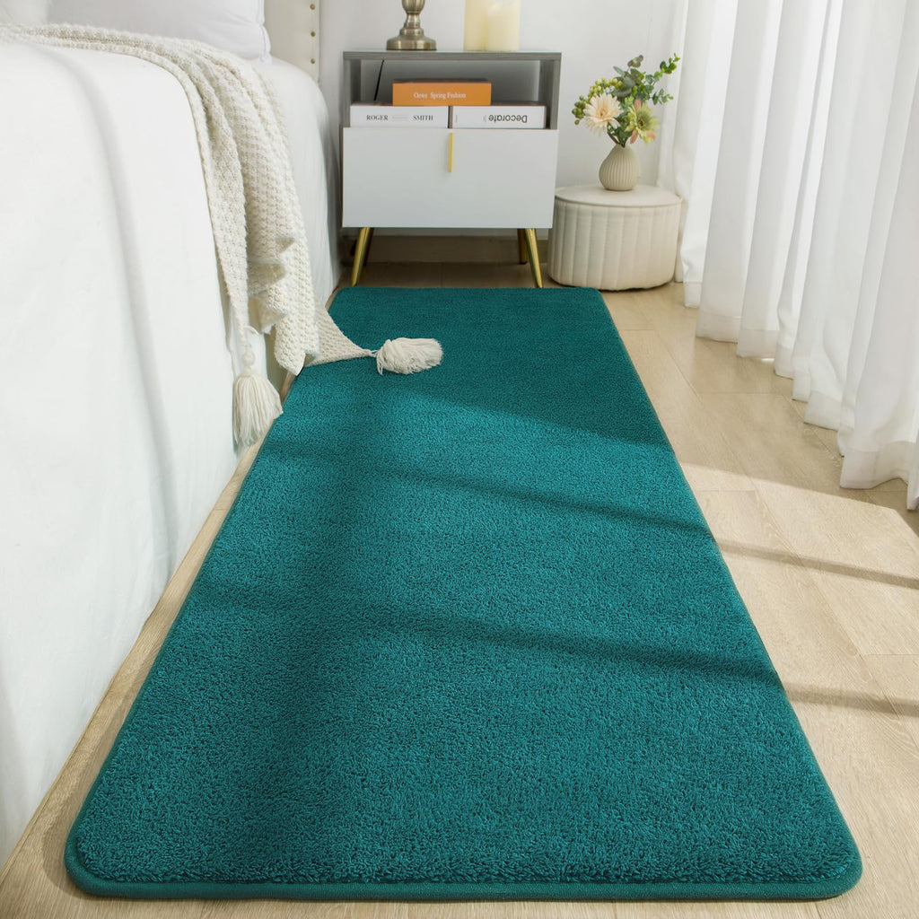 B BENRON Teal Rugs for Bedroom Girls Soft Throw Rug for Nursery Dorm Kids Room 2x6 Runner Rug Non Slip Rugs for Kitchen Hallway Entryway Laundry Washable Runners Small Indoor Floor Carpet Low Pile