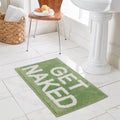 BOVEU Get Naked Rug - 17" x 24" Non Slip Absorbent Funny Bath Rugs Machine Washable Bath Mat for Bathroom Shower Sink Green