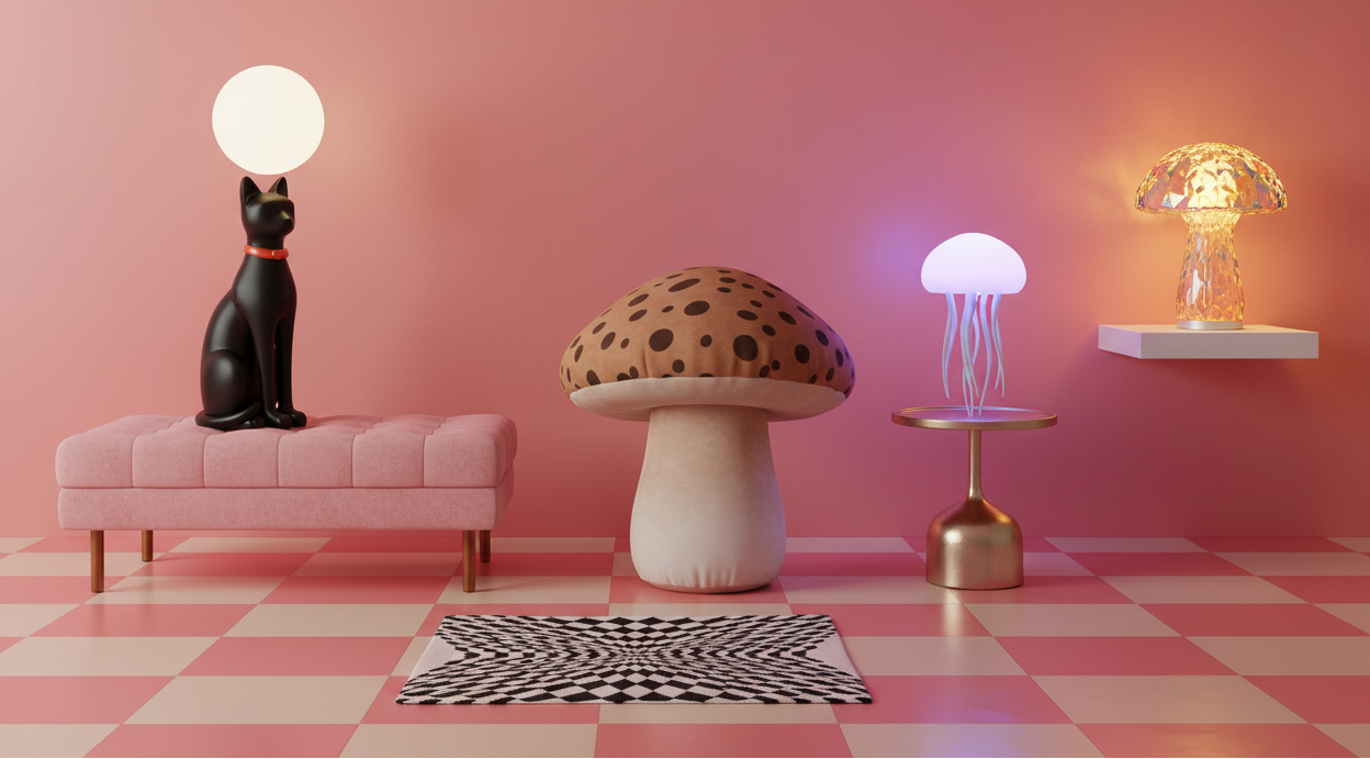 Maximalist Living Room with Store Products
